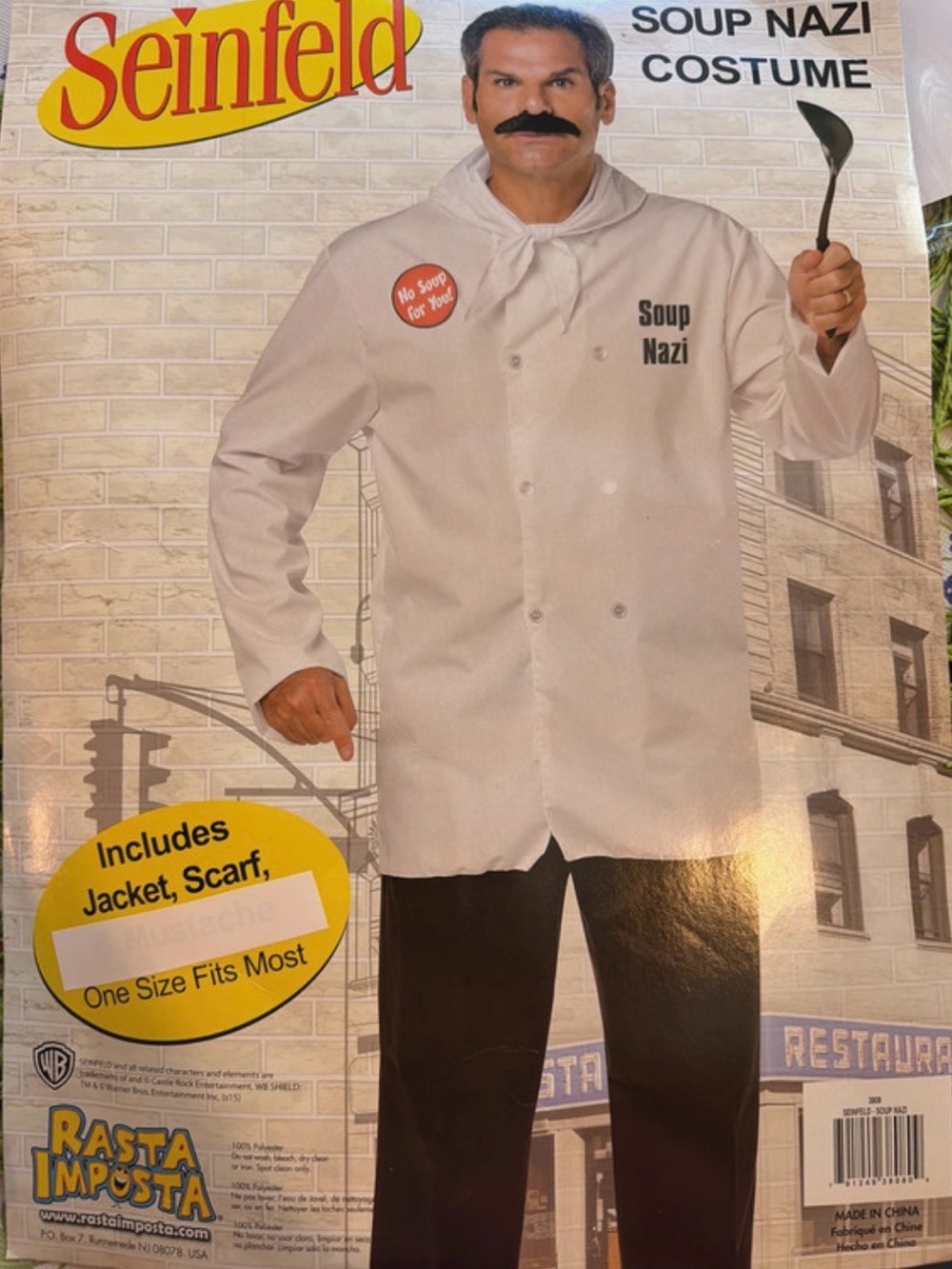 Seinfeld-Inspired White Chef Jacket Costume, one size